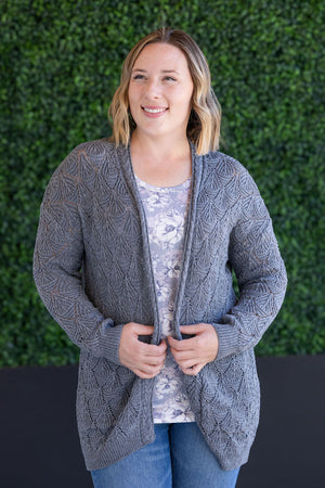 Open Knit Cardigan - Grey by Michelle Mae
