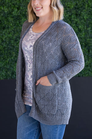 Open Knit Cardigan - Grey by Michelle Mae