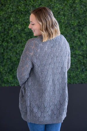 Open Knit Cardigan - Grey by Michelle Mae