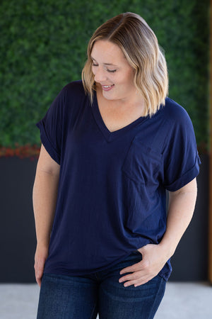 Sierra Pocket Top - Navy by Michelle Mae