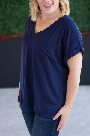 Sierra Pocket Top - Navy by Michelle Mae