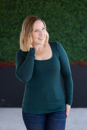 Alyssa Long Sleeve Top - Hunter Green by Michelle Mae