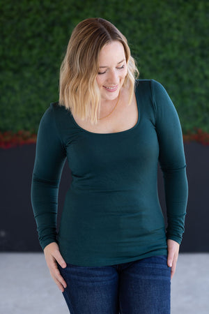 Alyssa Long Sleeve Top - Hunter Green by Michelle Mae