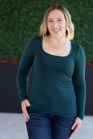 Alyssa Long Sleeve Top - Hunter Green by Michelle Mae