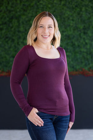 Alyssa Long Sleeve Top - Plum by Michelle Mae