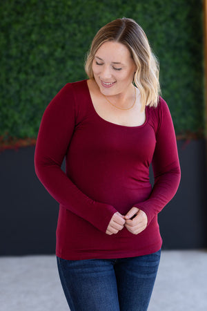 Alyssa Long Sleeve Top - Burgundy by Michelle Mae