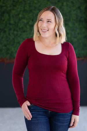 Alyssa Long Sleeve Top - Burgundy by Michelle Mae