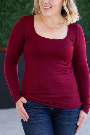 Alyssa Long Sleeve Top - Burgundy by Michelle Mae