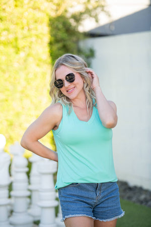 Noelle Tank - Turquoise by Michelle Mae