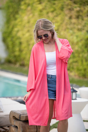 Ellie Cover-Up Kimono - Sunkissed Coral by Michelle Mae