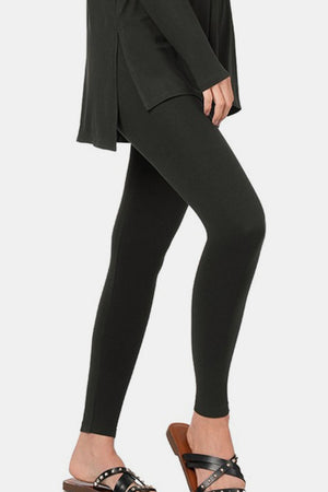 Zenana Buttery Soft Top and Leggings Lounge Set Black