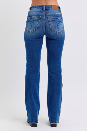 Judy Blue Mid Rise Thermal Non Distressed Bootcut Jeans