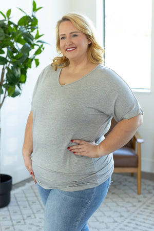 Chloe Cozy Tee - Grey by Michelle Mae