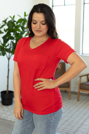 Sophie Pocket Tee - Red by Michelle Mae