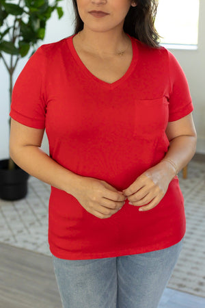 Sophie Pocket Tee - Red by Michelle Mae