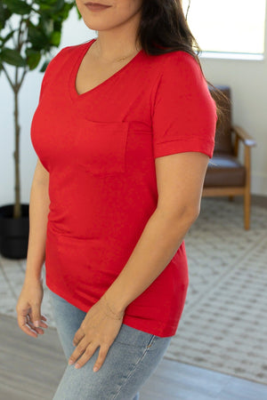 Sophie Pocket Tee - Red by Michelle Mae