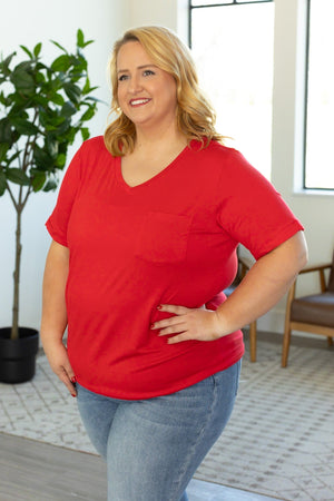 Sophie Pocket Tee - Red by Michelle Mae