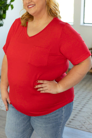 Sophie Pocket Tee - Red by Michelle Mae