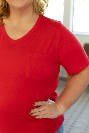 Sophie Pocket Tee - Red by Michelle Mae