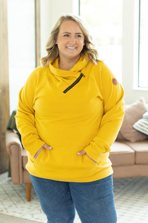 Classic Zoey ZipCowl Sweatshirt - Mustard by Michelle Mae