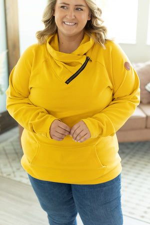 Classic Zoey ZipCowl Sweatshirt - Mustard by Michelle Mae