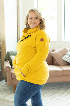 Classic Zoey ZipCowl Sweatshirt - Mustard by Michelle Mae