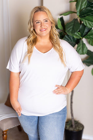 Chloe Cozy Tee - White by Michelle Mae