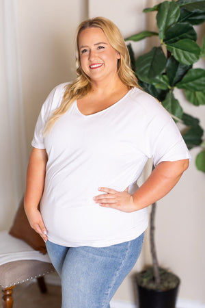 Chloe Cozy Tee - White by Michelle Mae