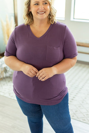 Sophie Pocket Tee - Plum by Michelle Mae