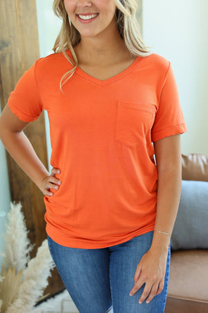 Sophie Pocket Tee - Pumpkin by Michelle Mae