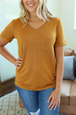 Sophie Pocket Tee - Camel by Michelle Mae