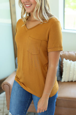 Sophie Pocket Tee - Camel by Michelle Mae