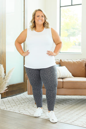 Squat Proof Athleisure Leggings - Charcoal Leopard by Michelle Mae