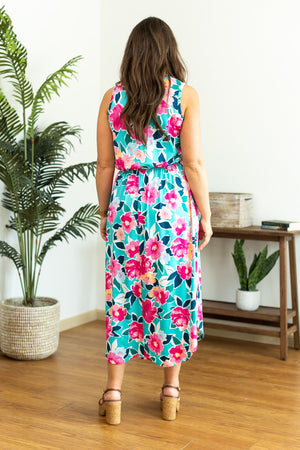 Sydney Scoop Dress - Aqua Floral by Michelle Mae