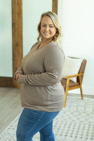 Leah Long Sleeve Top - Heathered Green by Michelle Mae