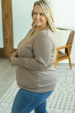 Leah Long Sleeve Top - Heathered Green by Michelle Mae