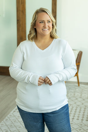 Leah Long Sleeve Top - White by Michelle Mae