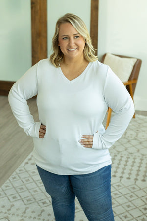 Leah Long Sleeve Top - White by Michelle Mae