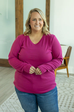 Leah Long Sleeve Top - Magenta by Michelle Mae