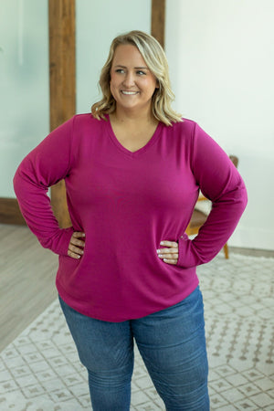 Leah Long Sleeve Top - Magenta by Michelle Mae