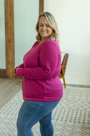 Leah Long Sleeve Top - Magenta by Michelle Mae