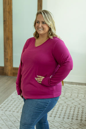 Leah Long Sleeve Top - Magenta by Michelle Mae