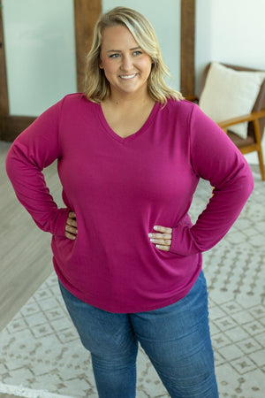 Leah Long Sleeve Top - Magenta by Michelle Mae