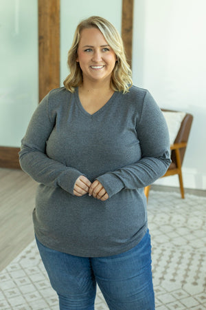 Leah Long Sleeve Top - Charcoal by Michelle Mae