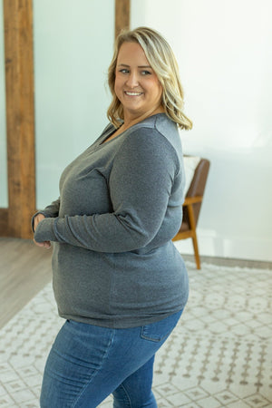 Leah Long Sleeve Top - Charcoal by Michelle Mae