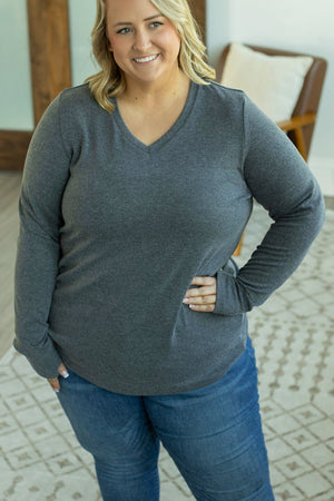 Leah Long Sleeve Top - Charcoal by Michelle Mae