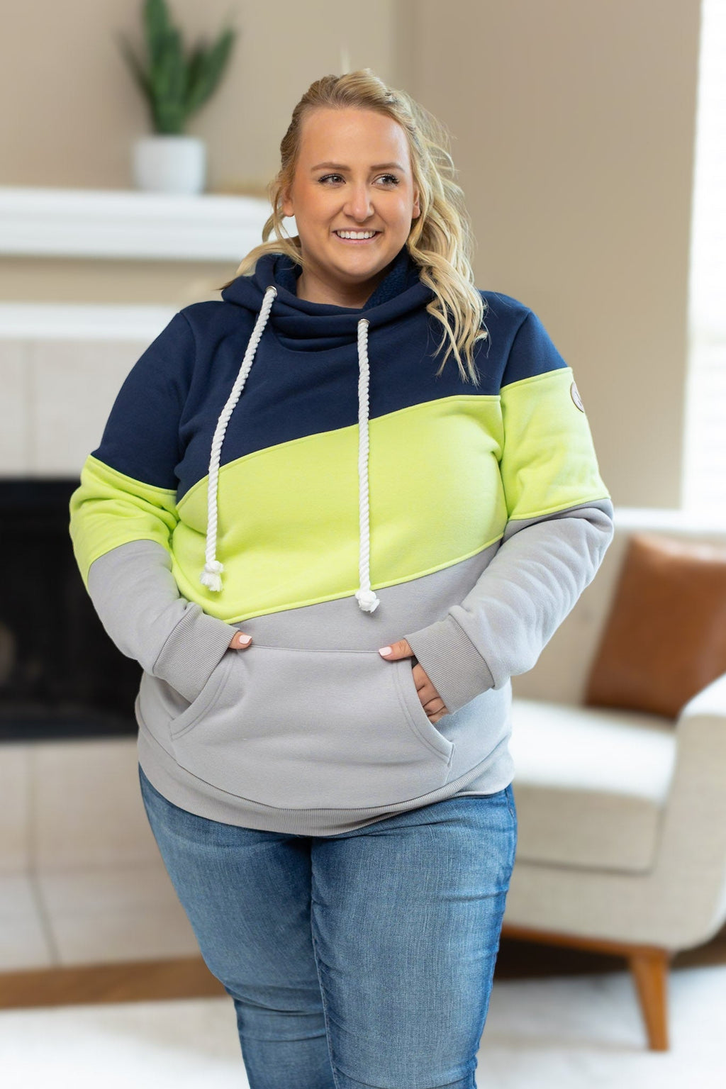 Lizzie Women's Hoodie | Seattle Navy, Lime, Grey by Michelle Mae