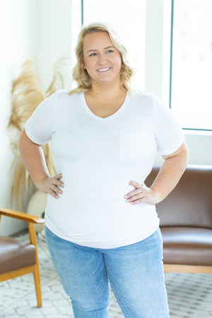 Sophie Pocket Tee - White by Michelle Mae