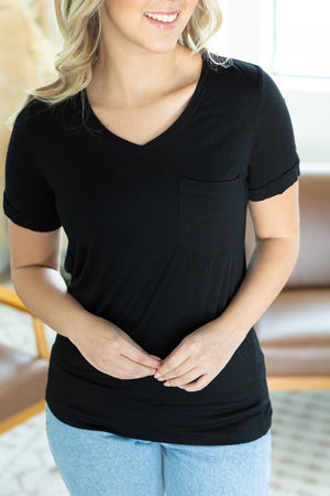 Sophie Pocket Tee - Black by Michelle Mae