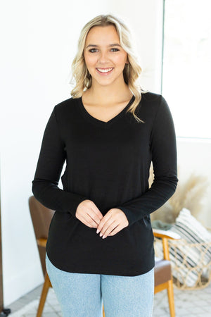 Leah Long Sleeve Top - Black by Michelle Mae